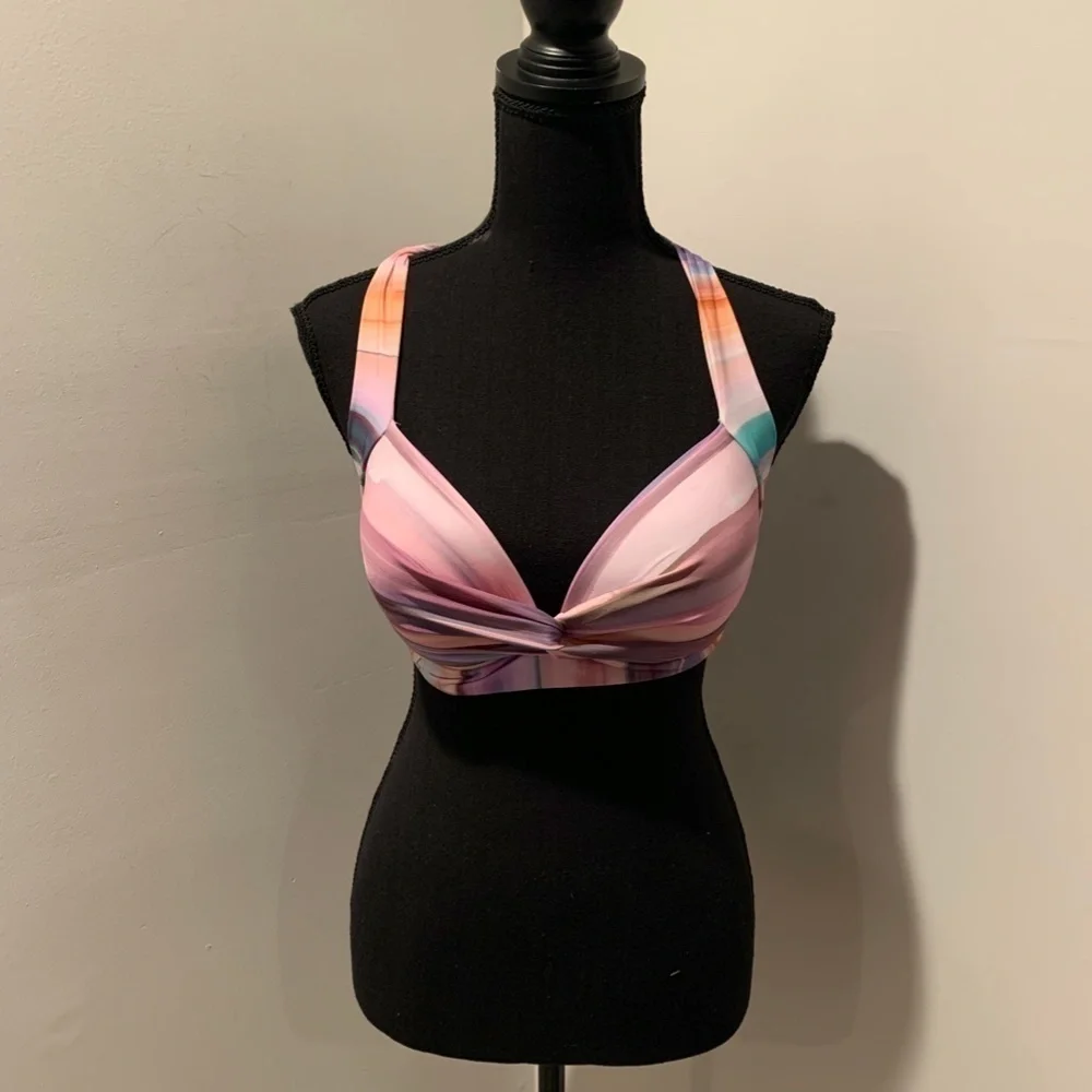 La Blanca Ocean Tides Bikini Top in Multicolor size 10